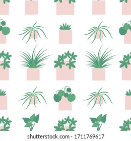 Tropical pineapple seamless pattern background. Vector illustration of fresh colorful fruit in flat doodle hand drawn cartoon style