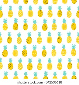 Tropical pineapple seamless pattern background