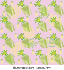 tropical pineapple seamless print vector art
