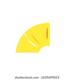 Tropical pineapple slices in a ring shape. Flat cartoon style icon for healthy fruit snacks.