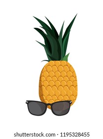 tropical pineapple sunglasses accessory isolated design