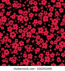 Tropical pink daisy plants and flowers seamless pattern, background Colorful textile fabric print.Isolated vector illustration