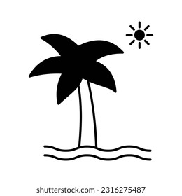 Tropical place Glyph Vector Icon that can easily edit or modify

