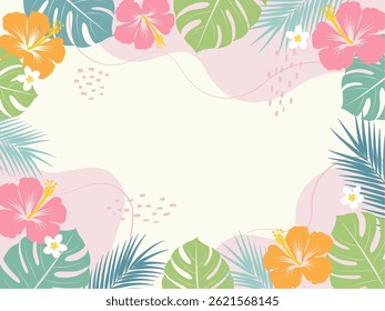 Ilustração frame_vetor de fundo de planta tropical