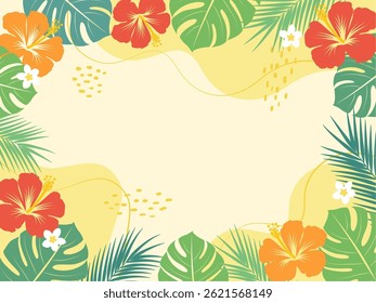 Ilustração frame_vetor de fundo de planta tropical