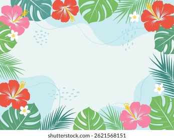 Ilustração frame_vetor de fundo de planta tropical