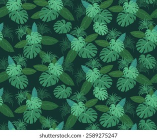 tropical plant background image, pattern, plant, nature, illustration