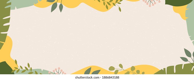 Tropical Plant Banner Horizontal Background 