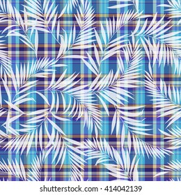 Tropical plant and check pattern
