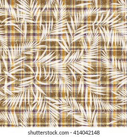 Tropical plant and check pattern