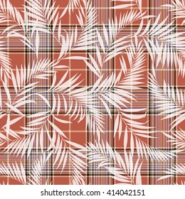 Tropical plant and check pattern