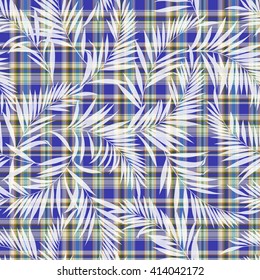 Tropical plant and check pattern