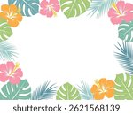 Tropical plant frame vector illustration