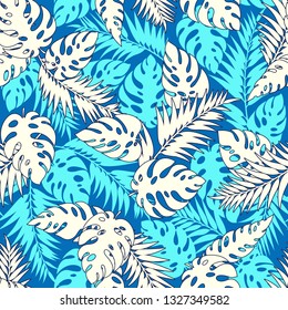 Tropical plant illustration pattern,