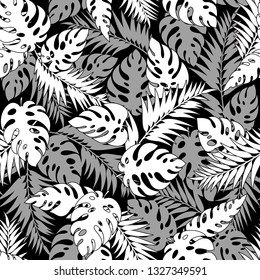 Tropical plant illustration pattern,