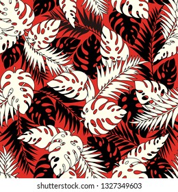 Tropical plant illustration pattern,