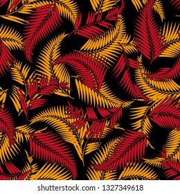 Tropical plant illustration pattern,