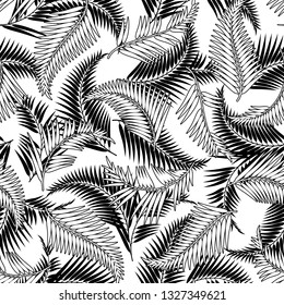Tropical plant illustration pattern,