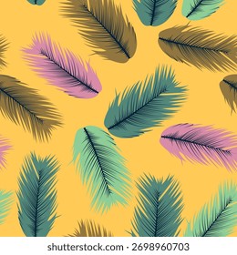 Diseño de fondo de patrón de ilustración de planta tropical