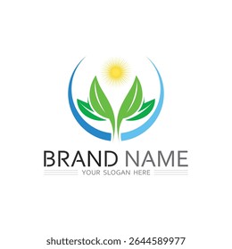 Tropical Plant and Jungle Logo with Biodiversity and Green Leaf Concept
