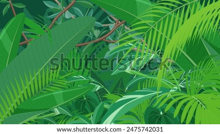 Similar – Image, Stock Photo Subtropical green plants in a greenhouse