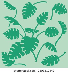 Ilustración del patrón de hoja de la planta tropical de Monstera