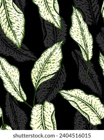 Tropical plant pattern suitable for textile fabrics, clothing, home decoration and more.