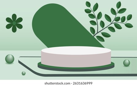 Tropical plant podium scene showcasing premium product sale for banners and social media ads, posters, mockup