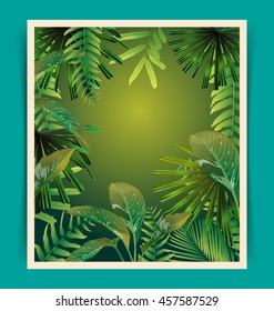 Tropical plant poster with copy space