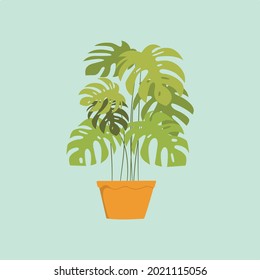 Tropical plant in pot vector suitable for multiple purpose