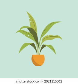 Plantas tropicales en vectores de cacerolas aptas para múltiples fines