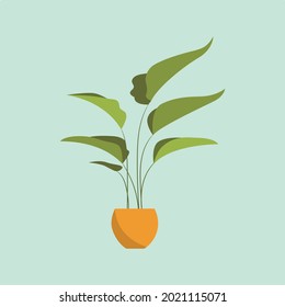 Tropical plant in pot vector suitable for multiple purpose