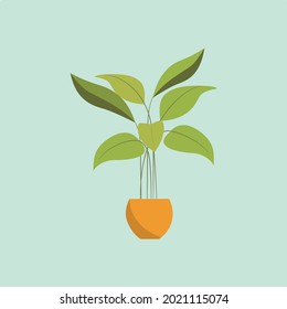 Tropical plant in pot vector suitable for multiple purpose
