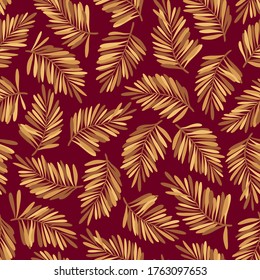 Tropical plant seamless pattern illustration,