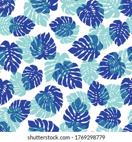 Tropical plant seamless pattern illustration,