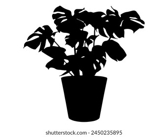 Tropical plant silhouette vector art