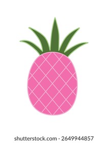 Tropical plant tiny pink pineapple isolated on white background.