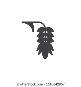 Tropical plant vector icon. filled flat sign for mobile concept and web design. tropical leaf simple solid icon. Symbol, logo illustration. Pixel perfect vector graphics