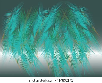 Tropical plants background (vector drawing nature)