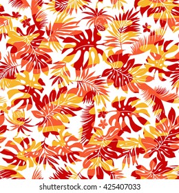 Tropical plants and camouflage pattern
