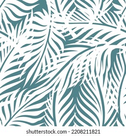 tropical plants. palm leaves seamless pattern