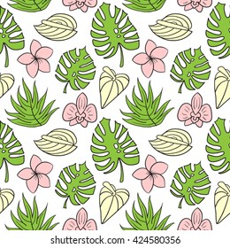 Tropical plants pattern