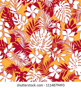 tropical plants pattern,
I designed a tropical plant,
This picture is seamless,
