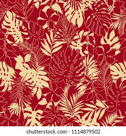 tropical plants pattern,
I designed a tropical plant,
This picture is seamless,
