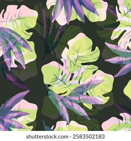 tropical plants pattern. tropical plants vector.