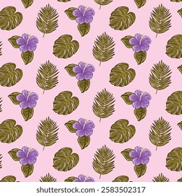 tropical plants pattern. tropical plants vector.