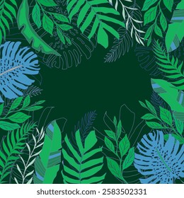 tropical plants pattern. tropical plants vector.