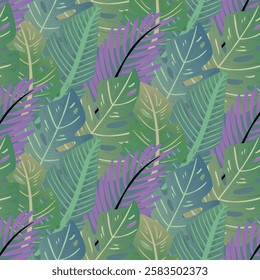 tropical plants pattern. tropical plants vector.