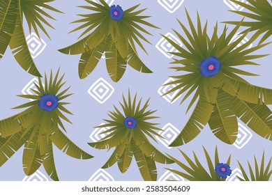 tropical plants pattern. tropical plants vector.