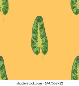 Tropical plants seamless pattern, tropical foliage, pastel vintage theme